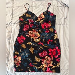 Floral Black Dress